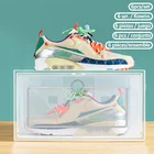 Прозрачная комбинированная коробка для хранения обуви с высосветильник светопроницаемостью, 4 шт.компл., утолщенная Пылезащитная коробка-органайзер для обуви