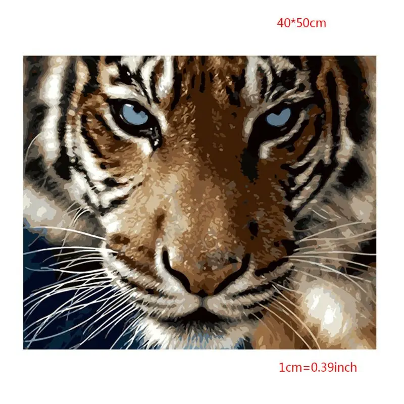 

Tiger DIY Digital Oil Painting By Numbers Canvas Wall Arts Hand Painted Picture Paint for Adult Beginner Home Decor