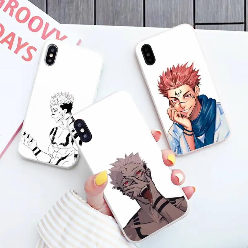

Jujutsu Kaisen Gojo Satoru anime Phone Case Candy Color for iPhone 6 7 8 11 12 s mini pro X XS XR MAX Plus