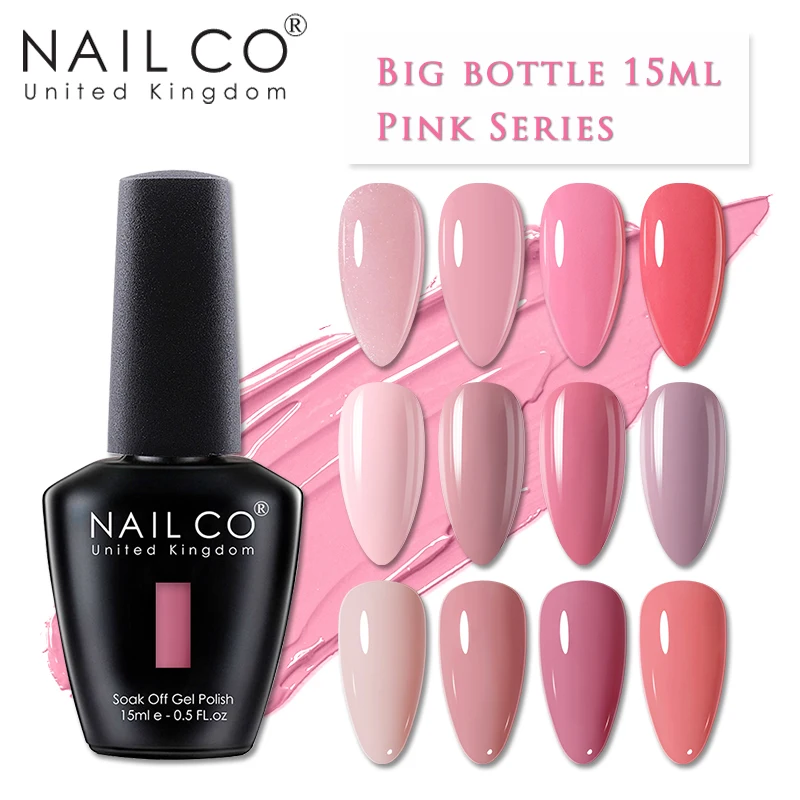 

NAILCO New Red Pink Color 15ml Nail Gel Varnish Nail Art Manicure Gellak Polish Set Gel UV Vernis Semi Permanent Primer Top Coat