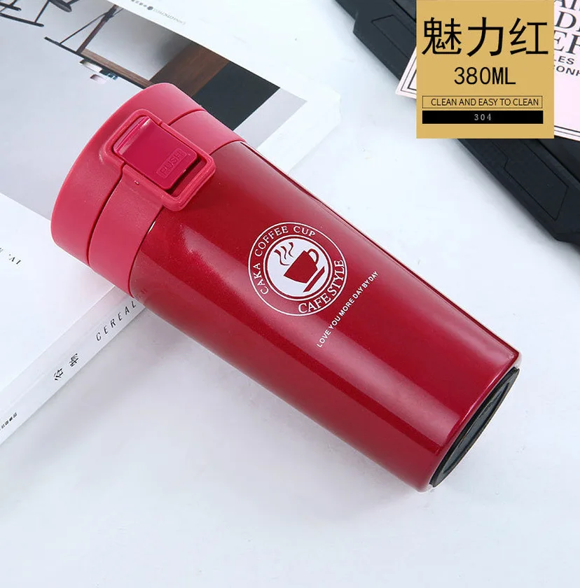 Термокружка 380 мл стеклянная бутылка вакуумная фляжка для кофе чая молока
