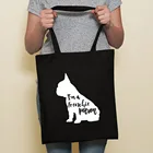Новые модные сумки для покупок в стиле Харадзюку с милой собакой, Холщовая Сумка-тоут, сумка-бульдог, мама, Такса, многоразовая тканевая сумка, сумка, сумки на плечо