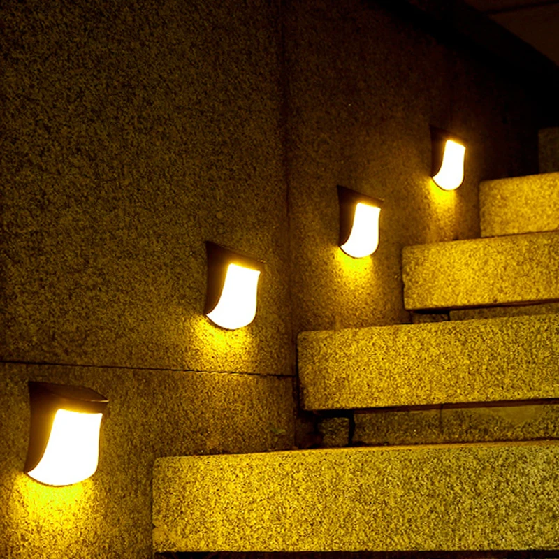 

Солнечный светодиодный настенный светильник Авто включения/выключите светильник Сенсор на открытом воздухе украшения сада ступенчатый св...