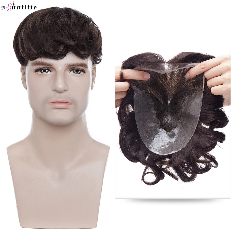 Men Toupee 40g Men Wigs Hair Prosthesis Natural Hair French Lace PU Wig Male Replacement System Hairpiece Invisible Extensions