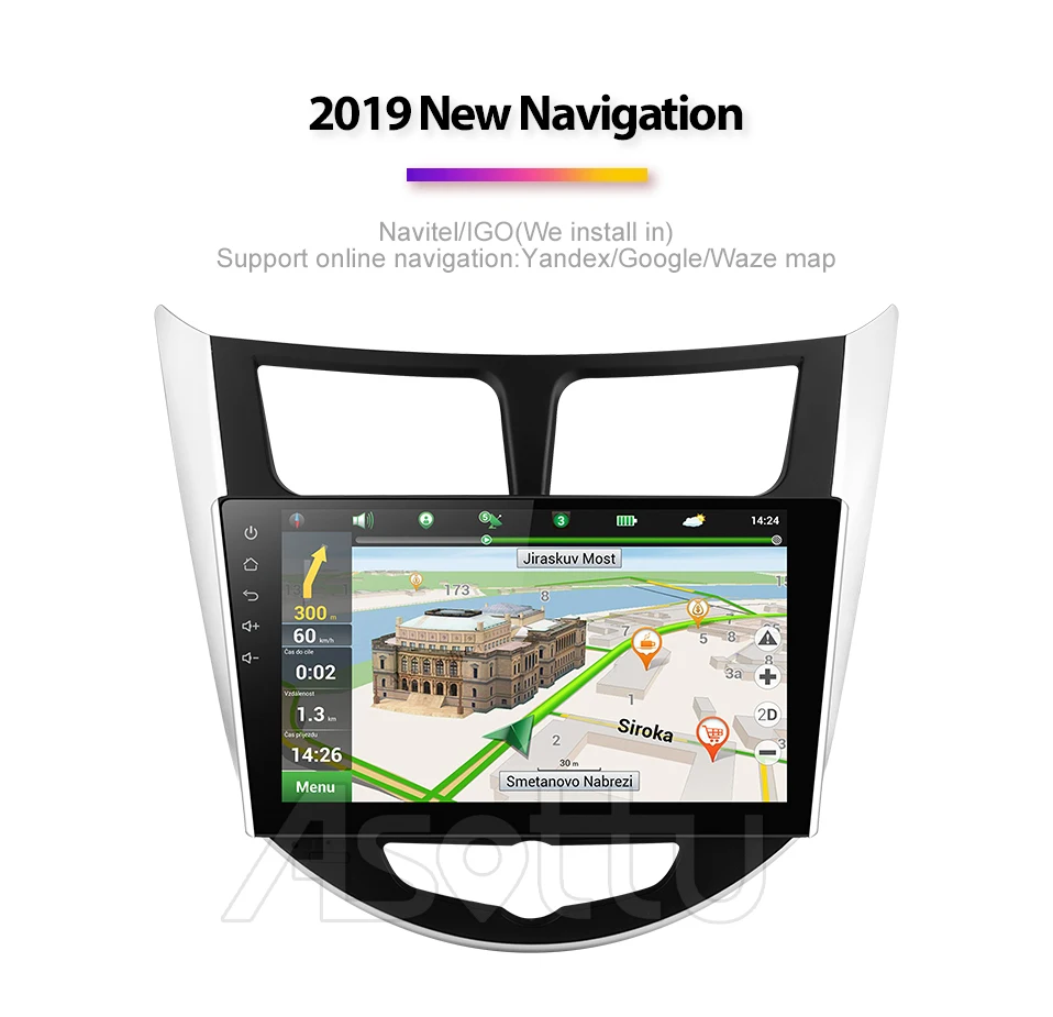 Asottu HY302 Android 9,0 PX30 автомобильный dvd для hyundai Solaris Verna Accent автомобильный головной убор радио плеер навигация gps автомобильный dvd