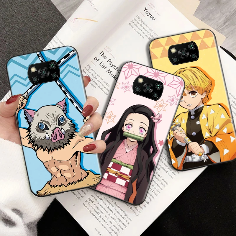 

Cartoon Japan Anime Demon Slayer Phone Case For POCO F3 GT X3 X3 GT Pro M3 M3 Pro X3 NFC POCO F3 GT X3Kamado Nezuko Cover Fundas