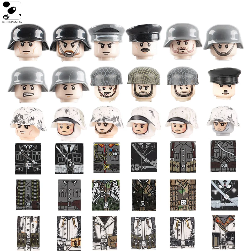 Военная Униформа WW2 немецкий строительные блоки Minifigs солдат сотрудников 98 к