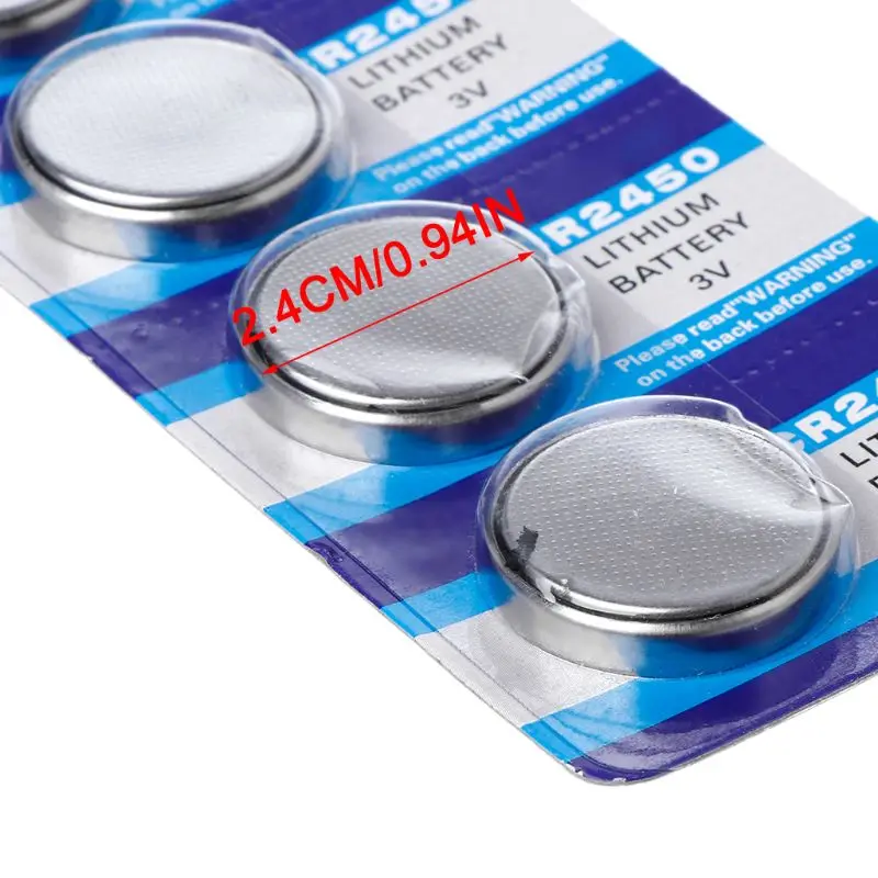 

5PCS Button Battery CR2450 Electronic Lithium Coin Cell Batteries 3V KCR2450 5029LC LM2450 Watch Toy Remote