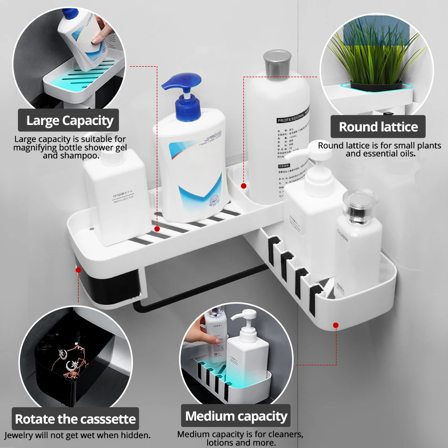 Угловая полка для душа ванной комнаты шампуня держатель кухонная хранения