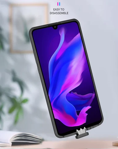 Чехол-аккумулятор для Huawei P30 Lite, Nova 4E; чёрный/синий