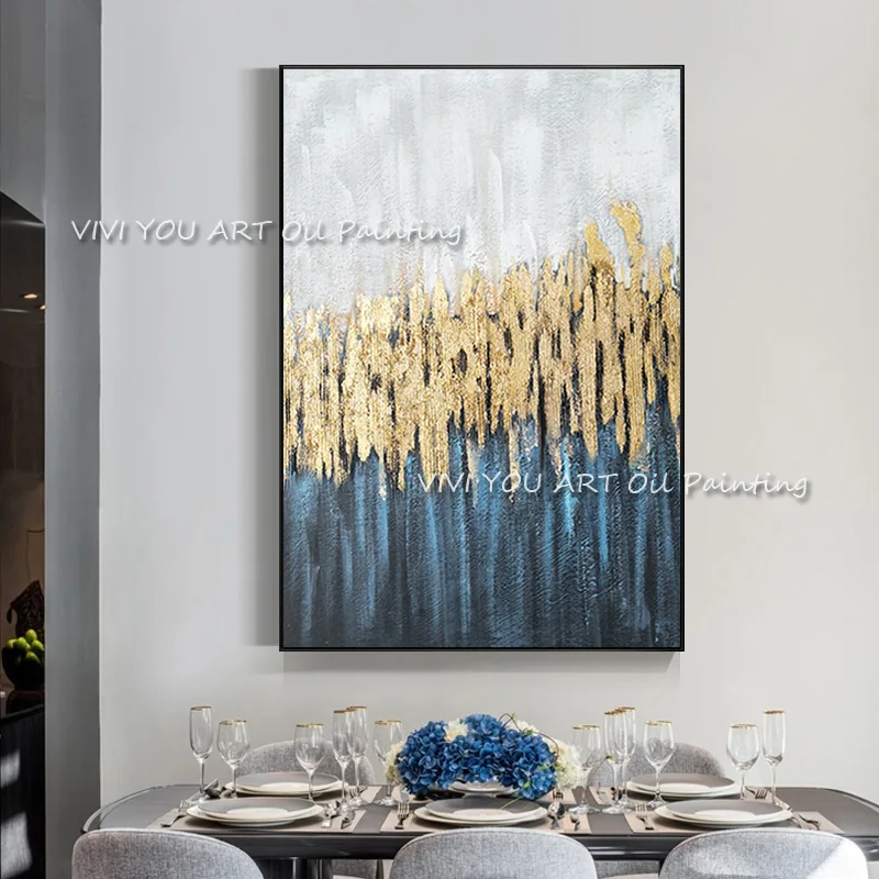 

Large Handmade Modern gold canvas Oil Paintings wall painting Abstract gold Oil Painting art picture Living Room home Wall Arts
