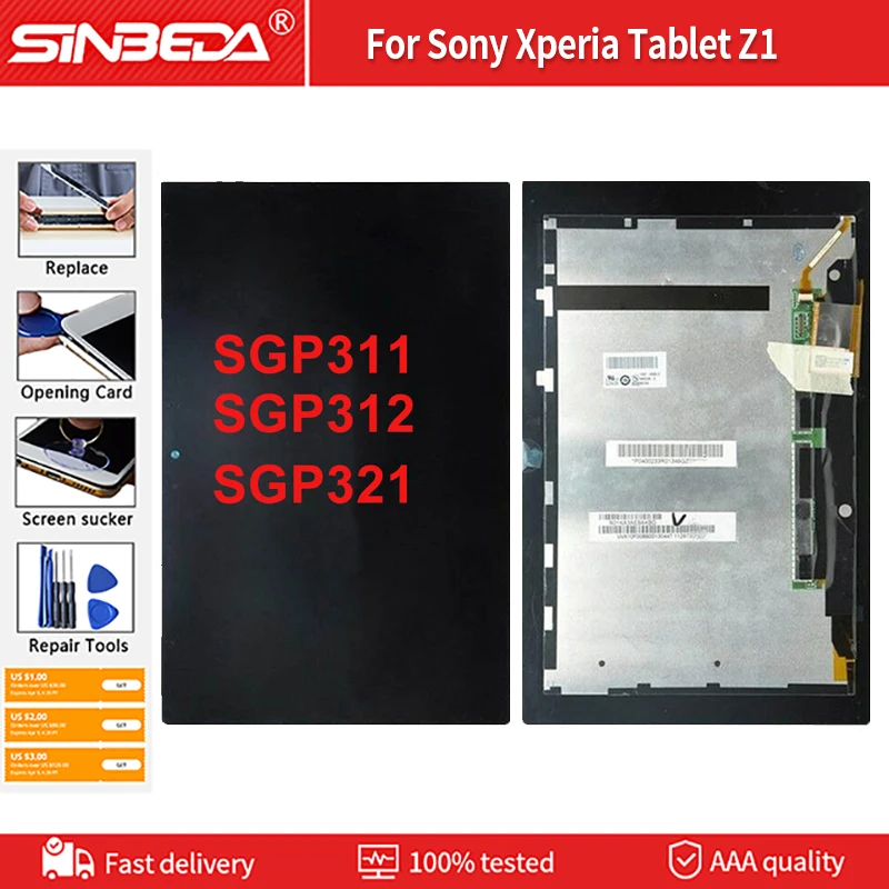 

Оригинальный Для Sony Xperia Tablet Z1 SGP311 SGP312 SGP321 ЖК-дисплей сенсорный экран дигитайзер панель сборка для Sony Tablet Z1 LCD