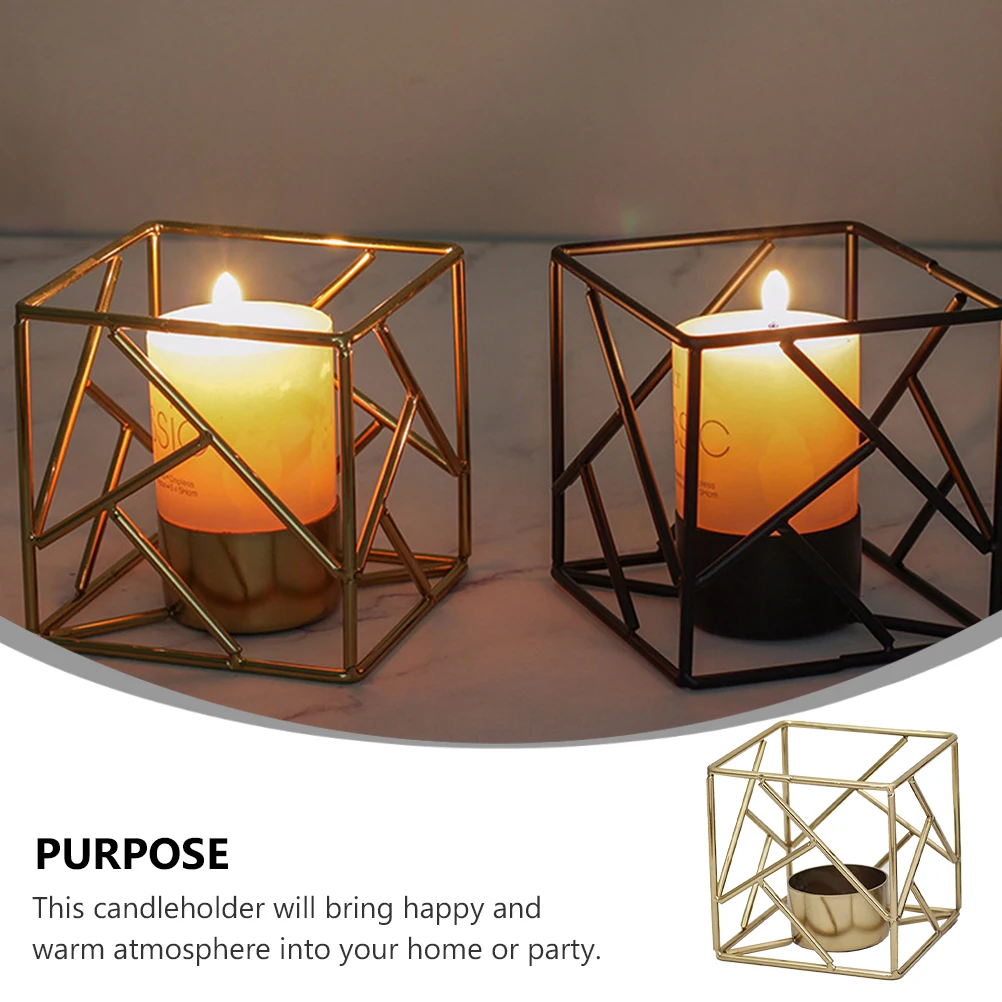 

Candlestick Iron Art 3D Geometric Candle Holder Candlestick Decor Candle Pedestal Wedding Holidays Birthday Christmas Halloween
