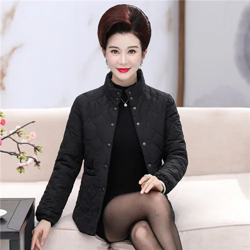 Черный Большие размеры 4XL 5XL зимняя куртка женская осень Ультра легкая парка короткая женская куртка стоячий пуховик хлопковые куртки одежда - Цвет: Черный