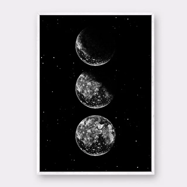 Винтаж полнолуние Nordic художественный постер картина Художественная печать