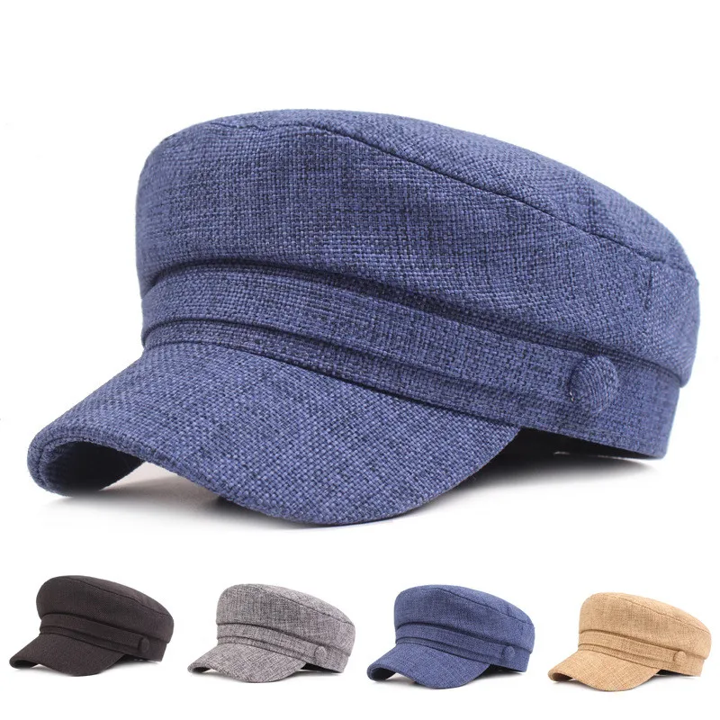 Snapback Кепка SILOQIN мужская плоская кепка s Простые Модные женские армейские военные шапки Новая Винтажная трендовая хлопковая льняная Кепка темно-синяя шляпа