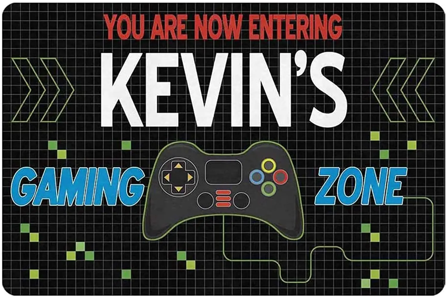 

Metal Plaque You Are Now Entering Kevin's Gaming Zone Tin Sign Poster Home Living Room Game Room Wall Decoration Metal Plate