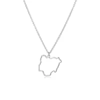 1 outline nigeria map country necklace hollow state geography africa island city hometown souvenir pendant necklace jewelry