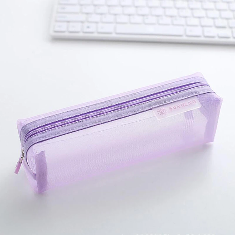 Милая прозрачная канцелярская сумка Студенческая сетчатая Простая