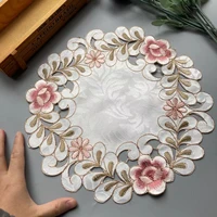 30cm round cotton place table mat embroidery cup doily tea pad cloth dining coaster mug tablecloth placemat kitchen easter decor