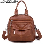 Рюкзак женский из искусственной кожи, с большим количеством карманов, винтажный, 2019