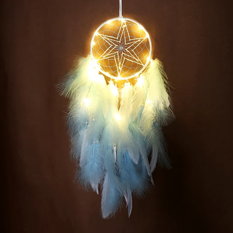 

Pentagram LED Lights Feather Leds Light Indoor Holiday Living Room Blue Party Decors Cute Pendant for Friend Gift Fashion Luces