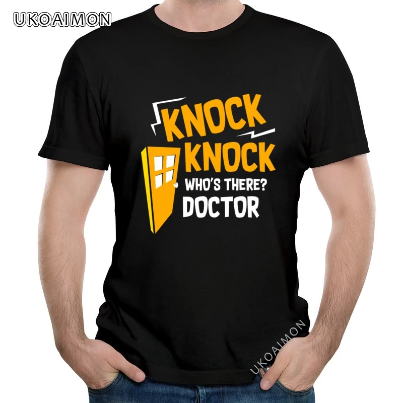 

Gift Knock Knock Doctor Cartoon Youth TShirts Newest Cotton T-Shirt Unisex Short Sleeve Tops Tees For Men