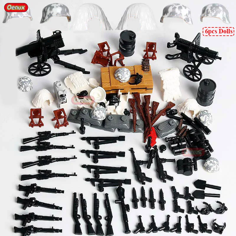 Oenux WW2 The Battle Of Caucasus Military Small Building Block Special Force Snow Soldiers Figure Brick MOC Kid Toy | Игрушки и хобби