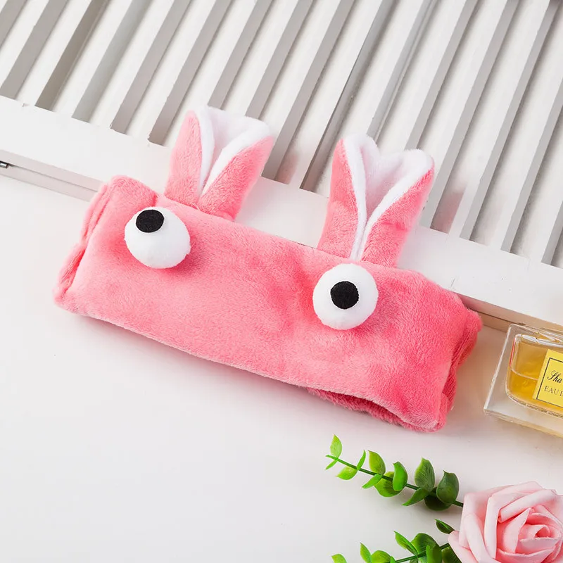 Модная женская зимняя повязка для волос с заячьими ушками и большими глазами