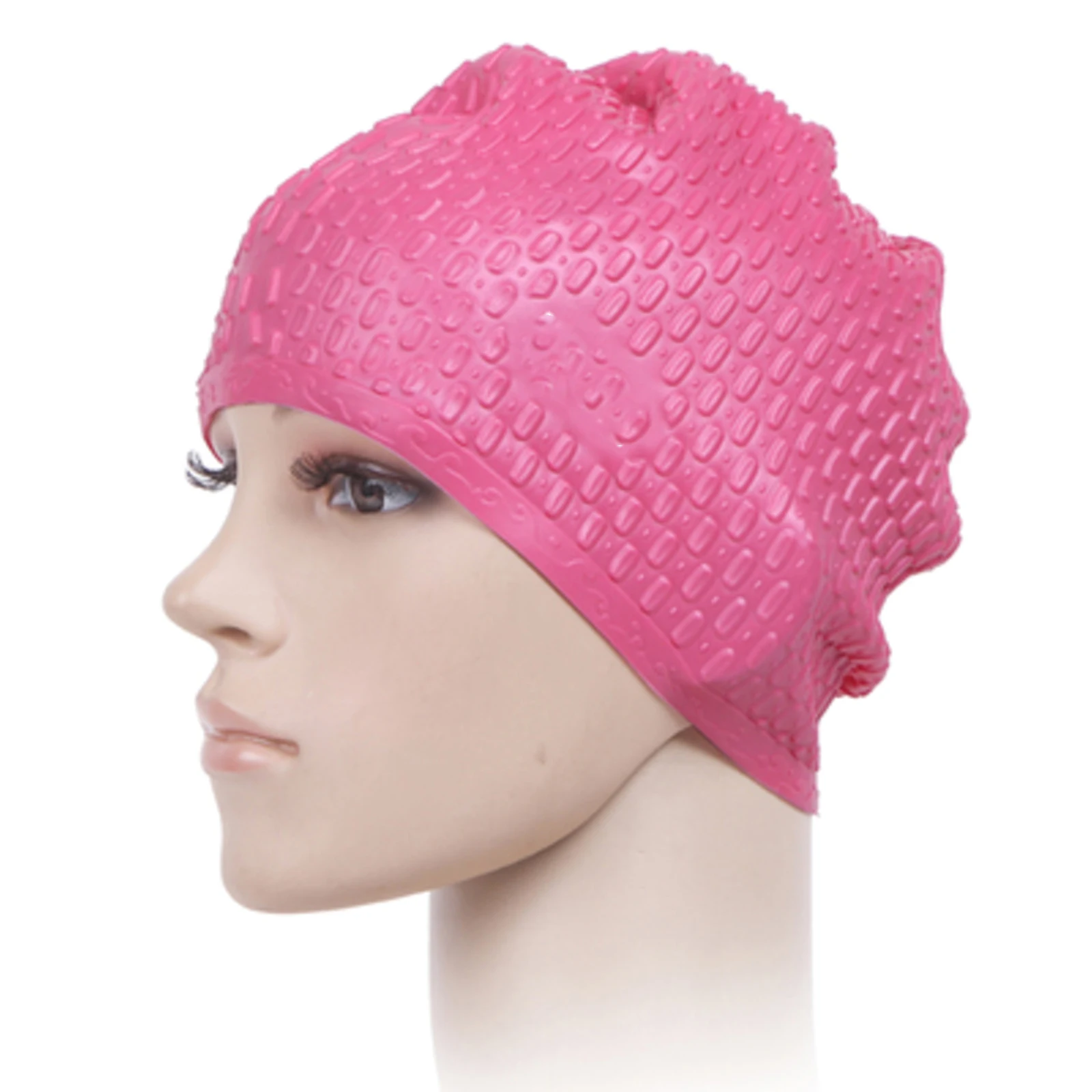 

New Women Swimming Cap Girl Long Hair Bathing Swimming Caps Hat Stretch Drape Swim Pool Seaside Water Sport Elastic Silicone