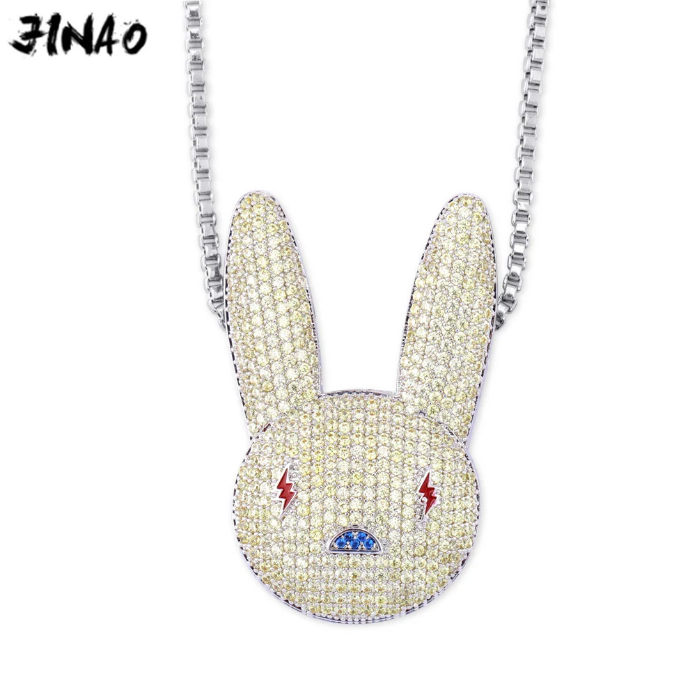 Кулон и ожерелье JINAO в стиле плохой кролик ювелирное изделие хип хоп для мужчин