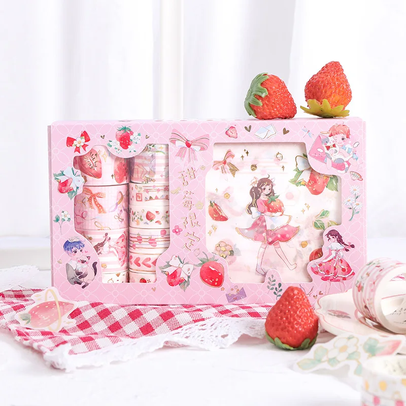 Набор наклеек на клейкую ленту 10x10 в штучной упаковке декоративные ленты для