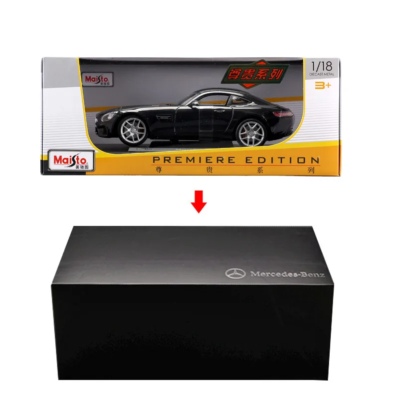 Модель автомобиля Maisto 1:18 Mercedes Benz SLS AMG из серебряного сплава модель коллекция