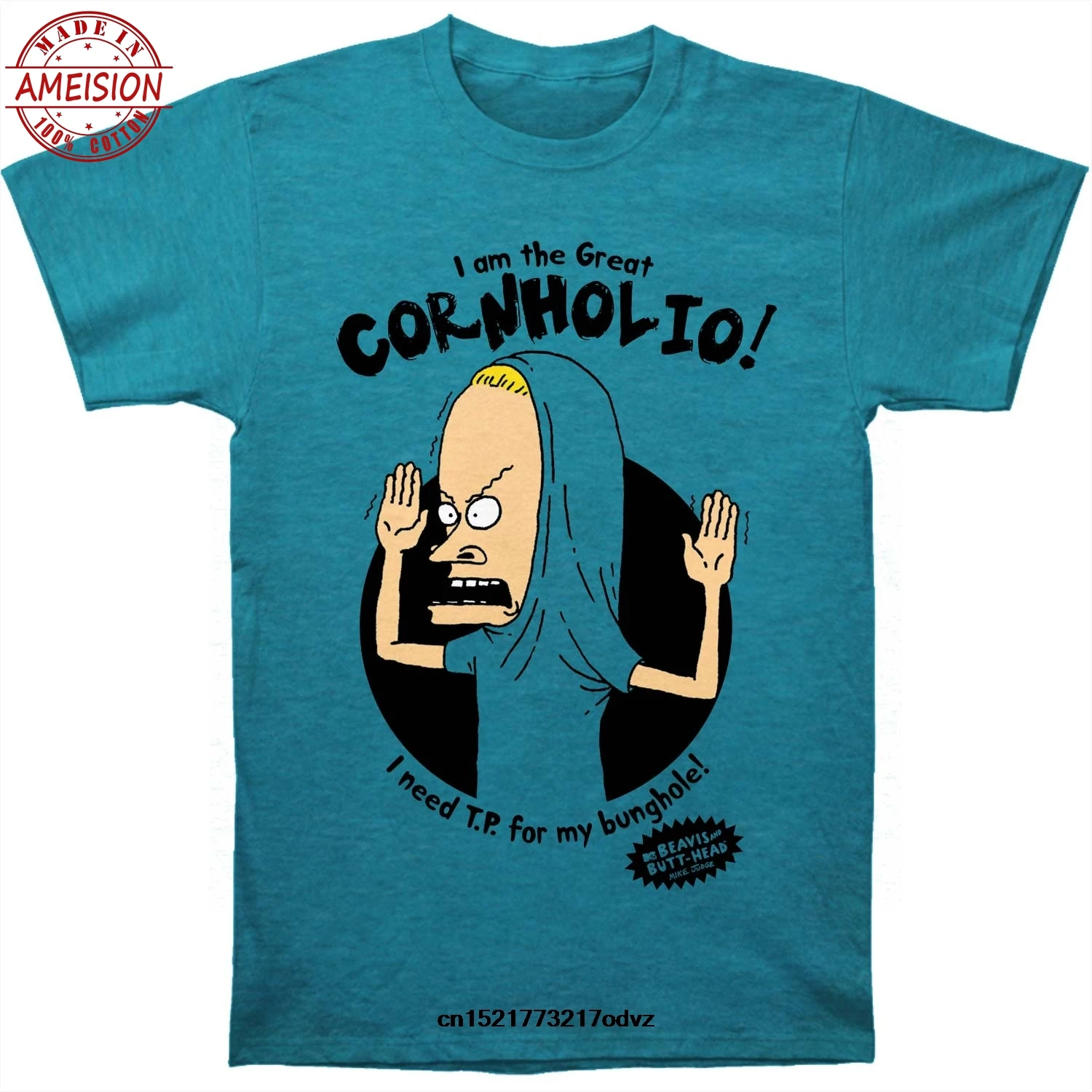 Забавная Мужская футболка новинка Beavis Butthead The Great Cornholio с принтом и круглым