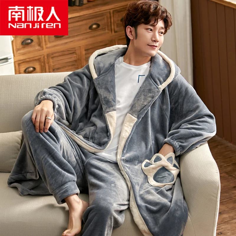 Cartoon Pajamas Set Plus Size Couple Winter Fashion Men Jumpsuit Pajama Set Men Warm Loungewear Matching Pijama Underwear Eg50sy