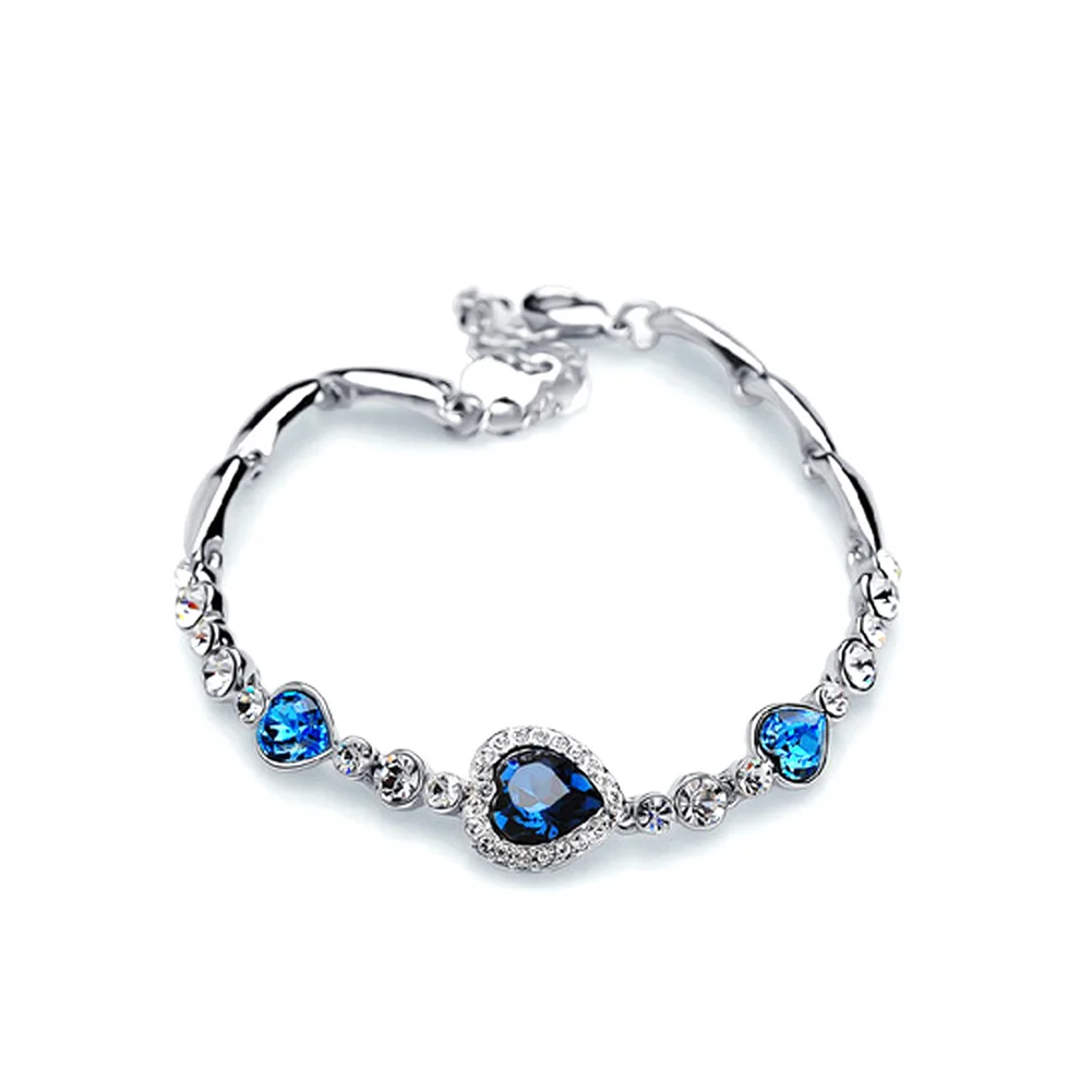 браслеты женские браслет Роскошные хрустальные серебряные с подвесками для