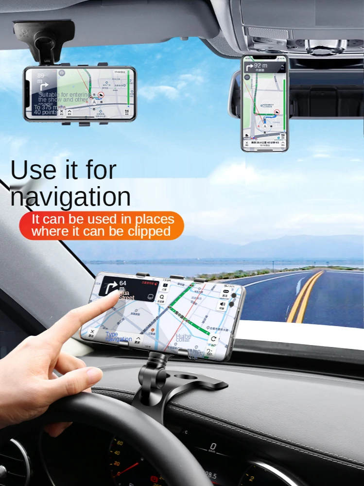 

360 Degrees Car Phone Holder Universal Smartphone Stands Car Rack Dashboard Support for Auto Grip Mobile Phone Fixed Bracket