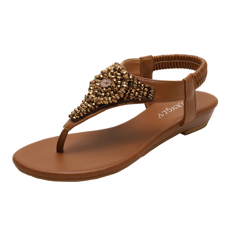 

Crystal Wedges Slippers 2021 Summer Women Sandals Rhinestone Female Outdoor Slides Casual Beach Shoes Fashion Ladies Flip Flops