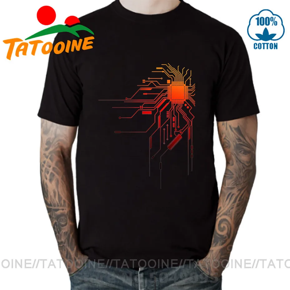 Fire CPU печатная плата футболка компьютерная IC материнская Technic Hardcore бренд Tatooine Master