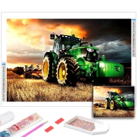 full squareround drill 5d diy diamond painting tractor farm embroidery cross stitch 5d home decor gift