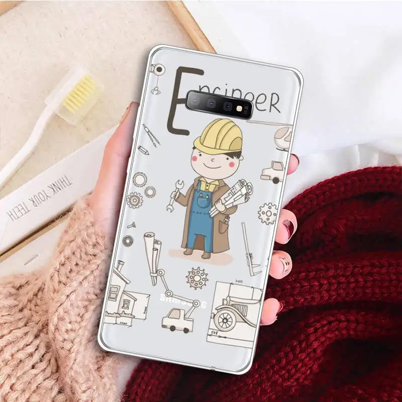 

Cartoon Cute Profession Teacher Phone Case Transparent For Samsung Galaxy A 71 21s S note 8 9 10 plus 20 ultra