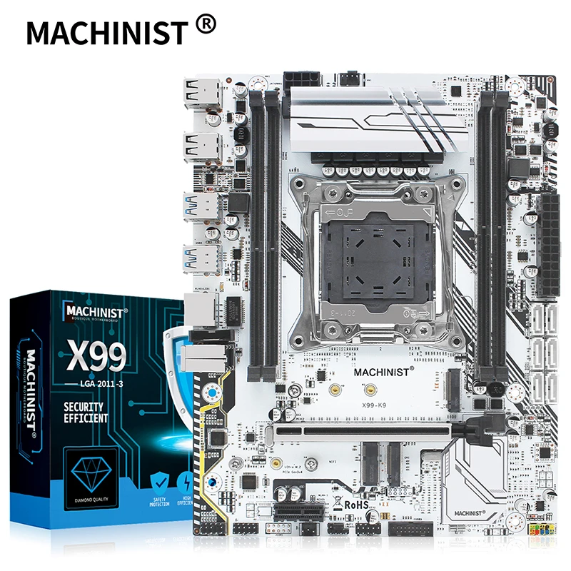 Apoio de Quatro 2011-3 com Dual Machinist Motherboard Canais Ddr4 Ecc – Non-ecc Ram e5 2678 v3 2620 2650 X99-k9 X99 Lga M.2
