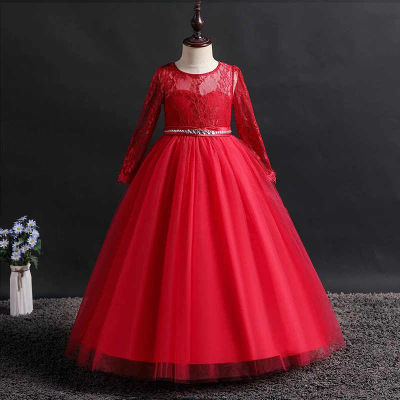 2020 летнее платье подружки невесты с длинными рукавами Детские платья для девочек