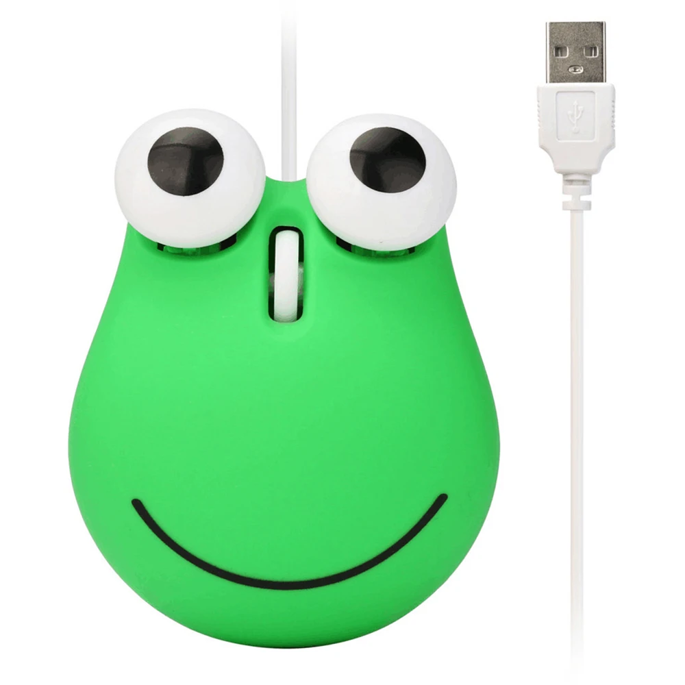 

Cute Computer Photoelectric Mouse 1.2M 1000DPI Animal Shape Wired USB Optical Mouse Cartoon Frog Lovely Mice For Laptop