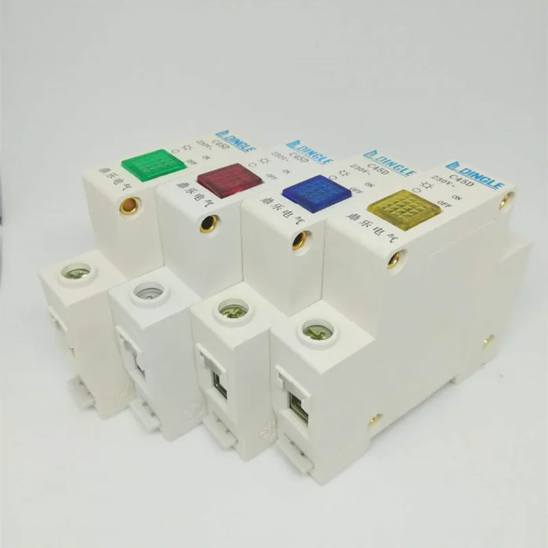 

1Pcs Din Rail Mount 220V Indicator LED Lamp C45D Indicating LED Signal Light Indication Pilot Light