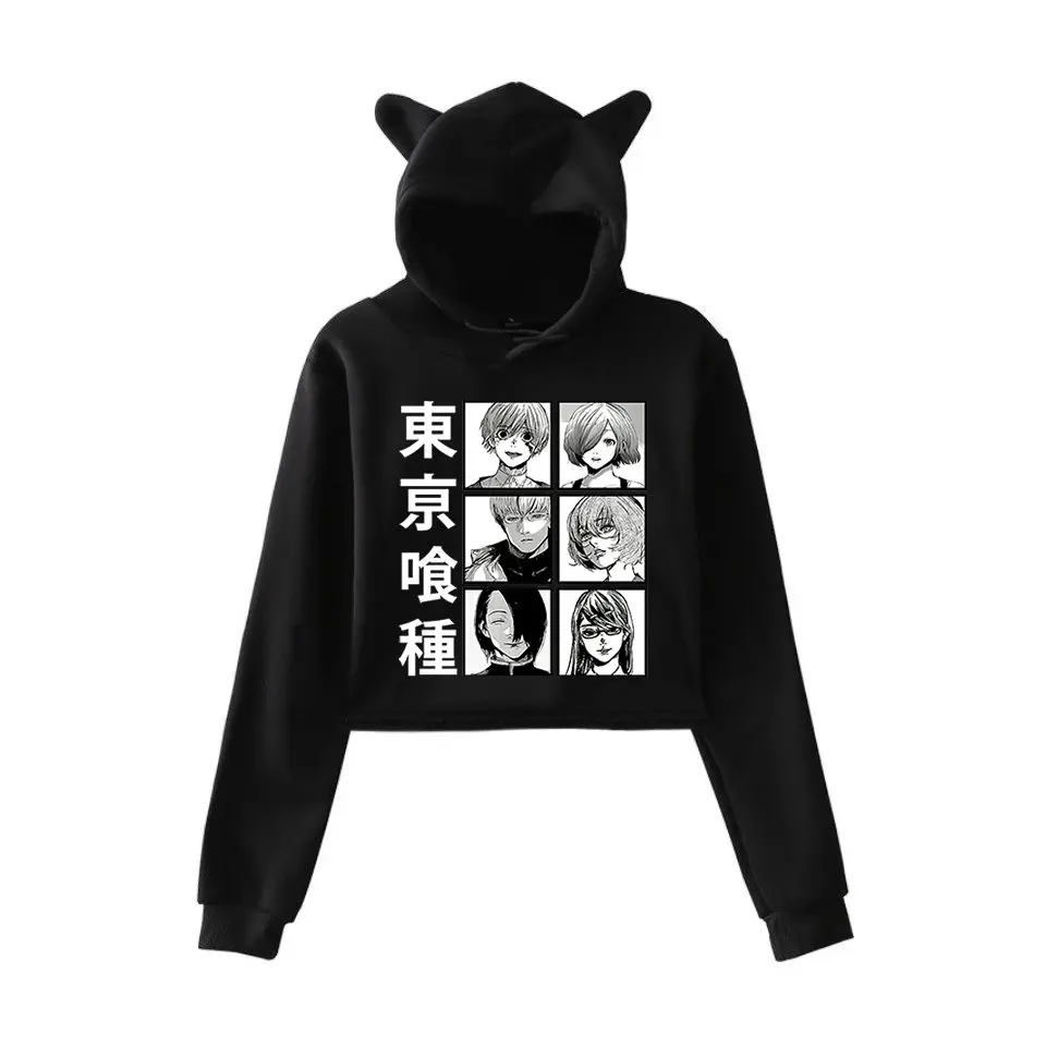 

Anime Hoodies Tokyo Ghoul Hoodies Kaneki Ken Anime Graphic Hoodies Men Casual Sweatshirt Women Fashion Crop Top Goth Streetwear