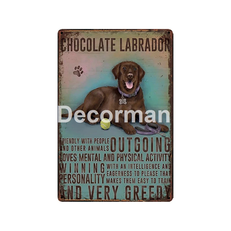 [DecorMan] пользовательские ПЭТ металлический знак Остерегайтесь собаки плакат Бигль Пудель картины Бар Паб Декор LT-1982 - Цвет: GLA-5710