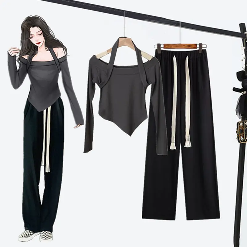 

Прямые брюки с широкими штанинами, женский брючный костюм, женская одежда, корейская мода, осень/зима 2021, женская одежда, спортивные брюки, б...