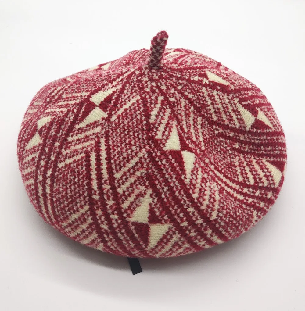 Лидер продаж, Женский Зимний берет, сохраняющий тепло, Дамский берет для девочек, шапка, Меховой берет, шапка, британская Женская кепка художника, тыквенный плед, береты, шапка