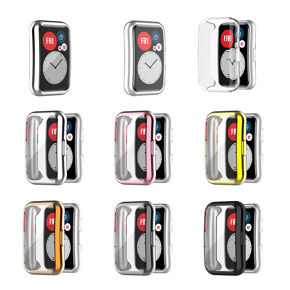 Мягкий защитный чехол из ТПУ на весь экран рамка для Huawei Watch Fit ремешок бампер